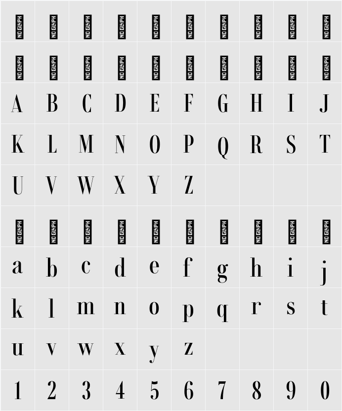 Rondal Semibold 字符映射表