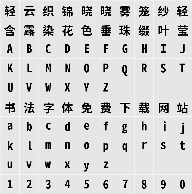 Noto Sans Mono CJK SC 字符映射表