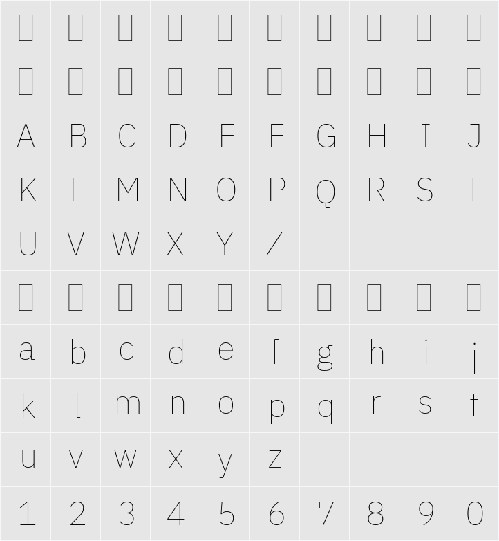 IBM Plex Sans Hebrew Thin 字符映射表