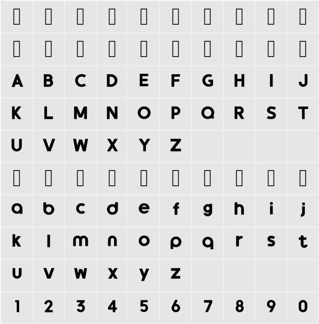 Nice Bold 字符映射表