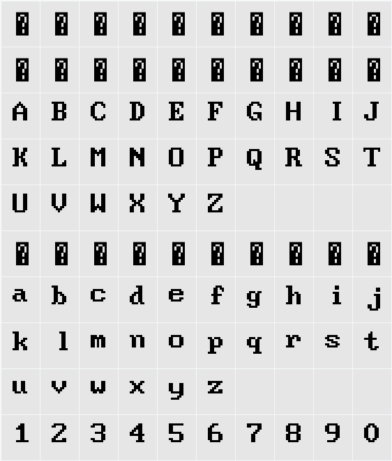 Sam3KRFont 字符映射表