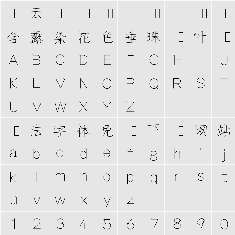 KanjiStrokeOrders 字符映射表