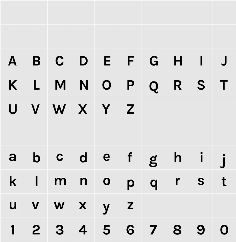 Karmilla 字符映射表