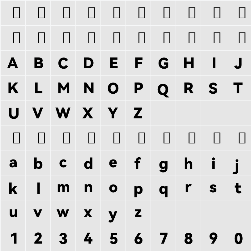 HarmonyOS Sans Black 字符映射表