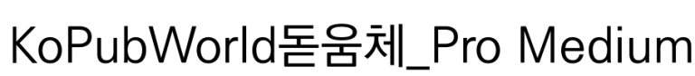 KoPubWorld돋움체_Pro Medium