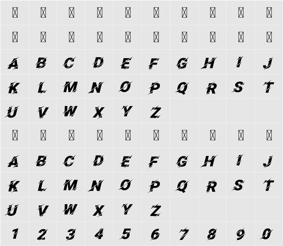 Facon 字符映射表