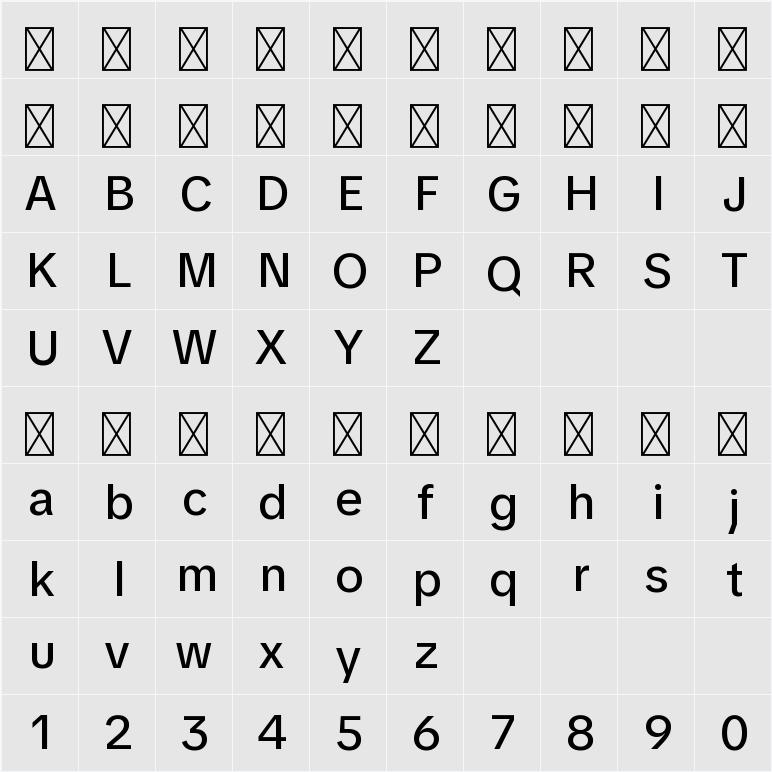 TikTok Sans Text Dark Medium 字符映射表