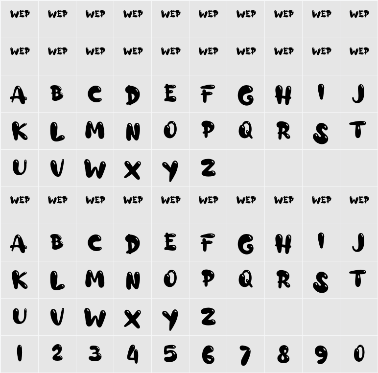 a Alloy Ink 字符映射表