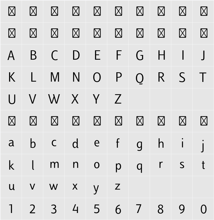 Luiss Sans 字符映射表