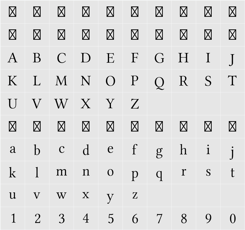 Libertinus Serif Display 字符映射表