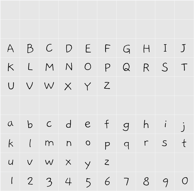 Gaegu Light 字符映射表