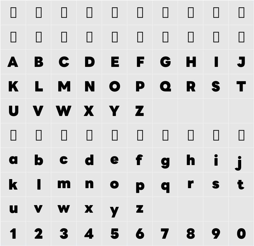 LINE Seed Sans Heavy 字符映射表