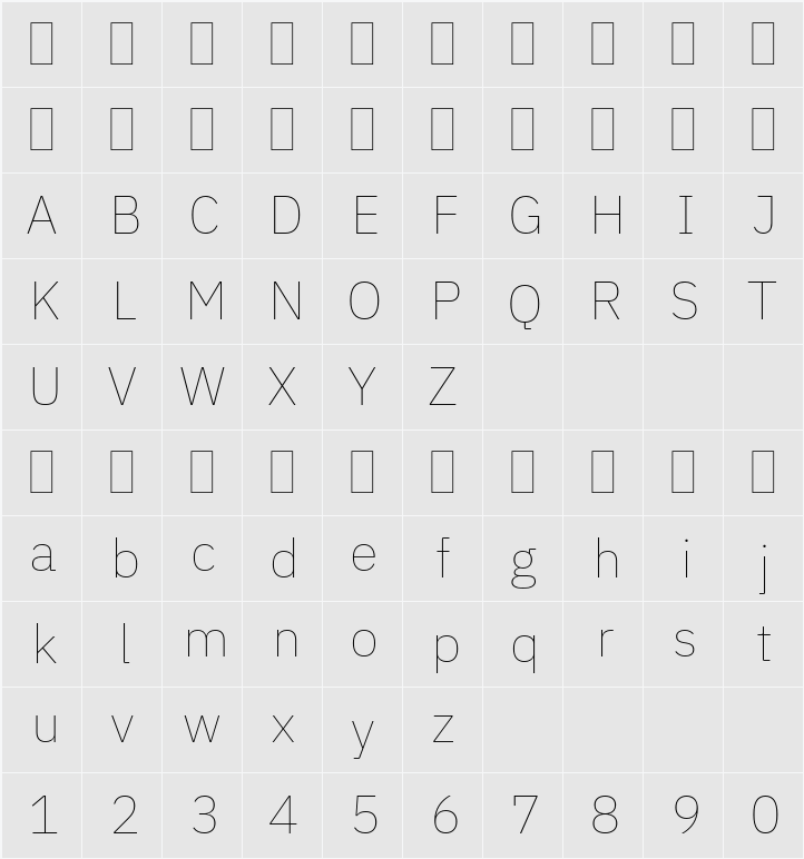 IBM Plex Sans Arabic Thin 字符映射表