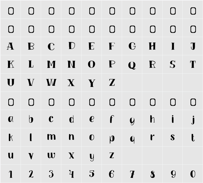 TM Vinograd Filled 字符映射表