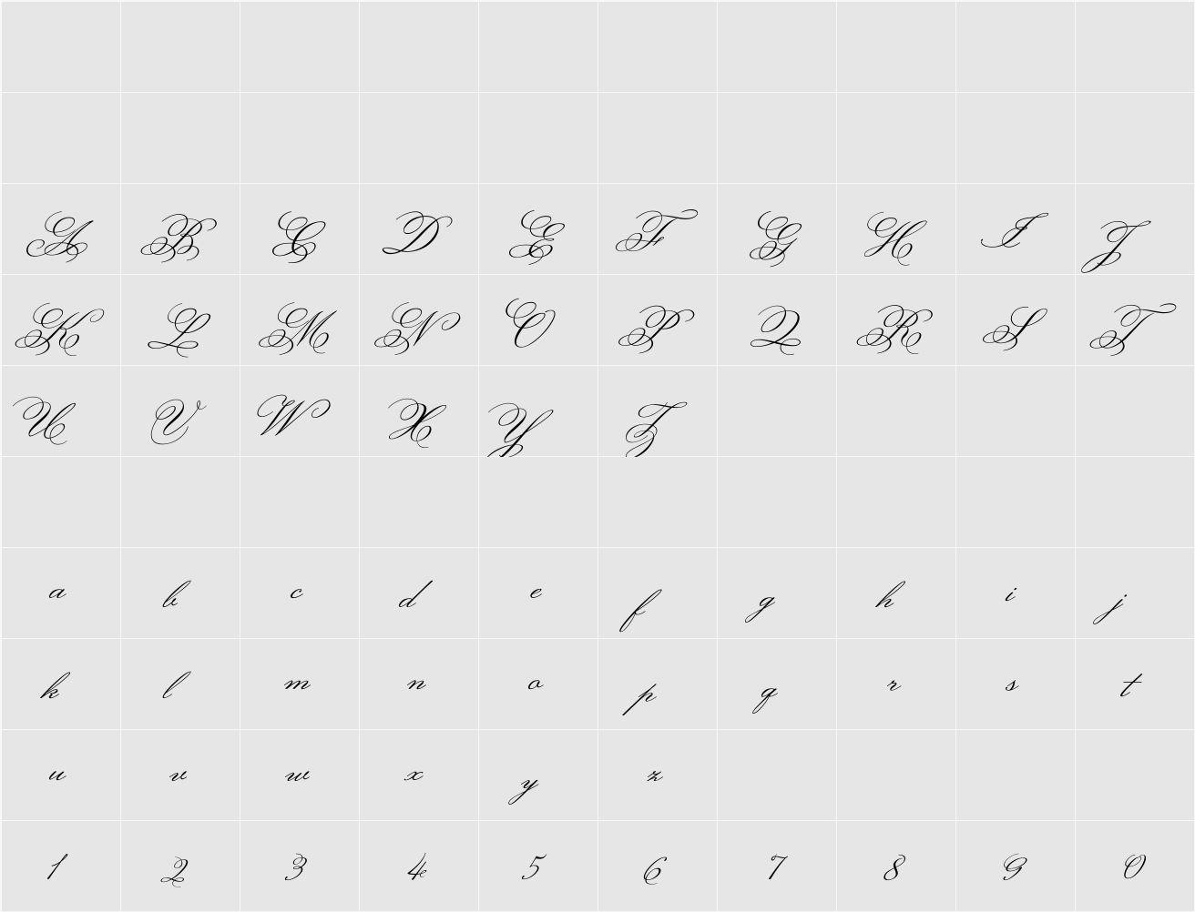 Monsieur La Doulaise 字符映射表