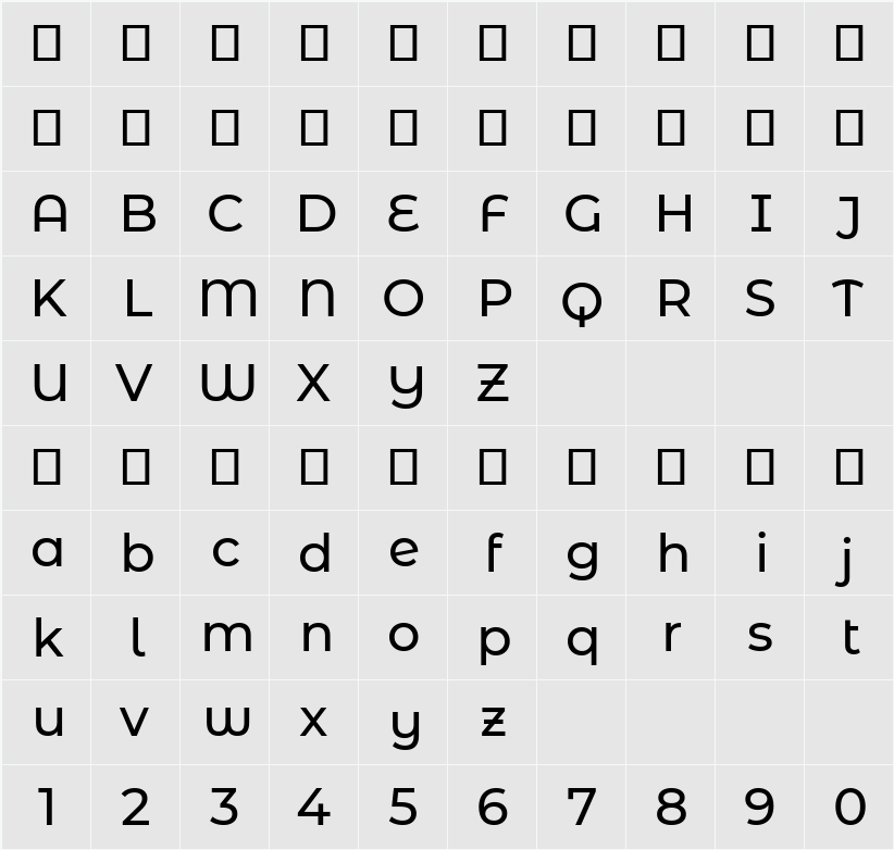 Montserrat Alternates Medium 字符映射表