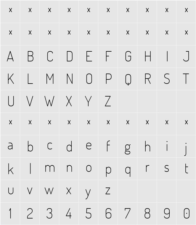 Dosis 字符映射表