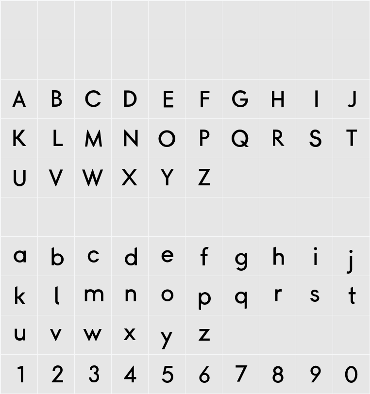 Simpel Medium 字符映射表