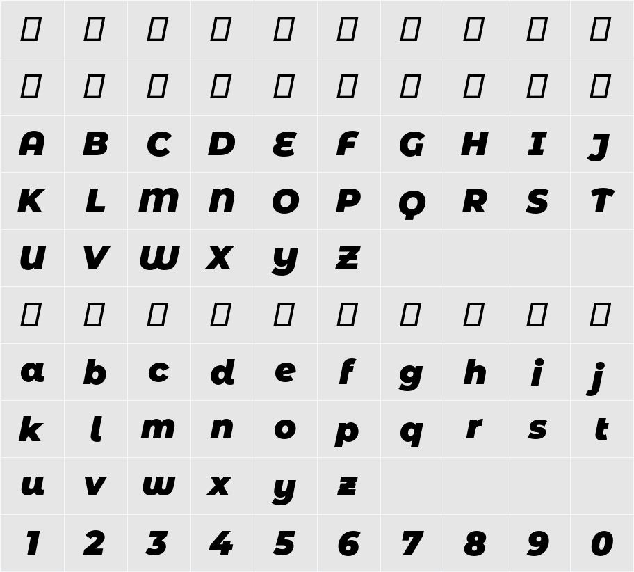 Montserrat Alternates Black 字符映射表