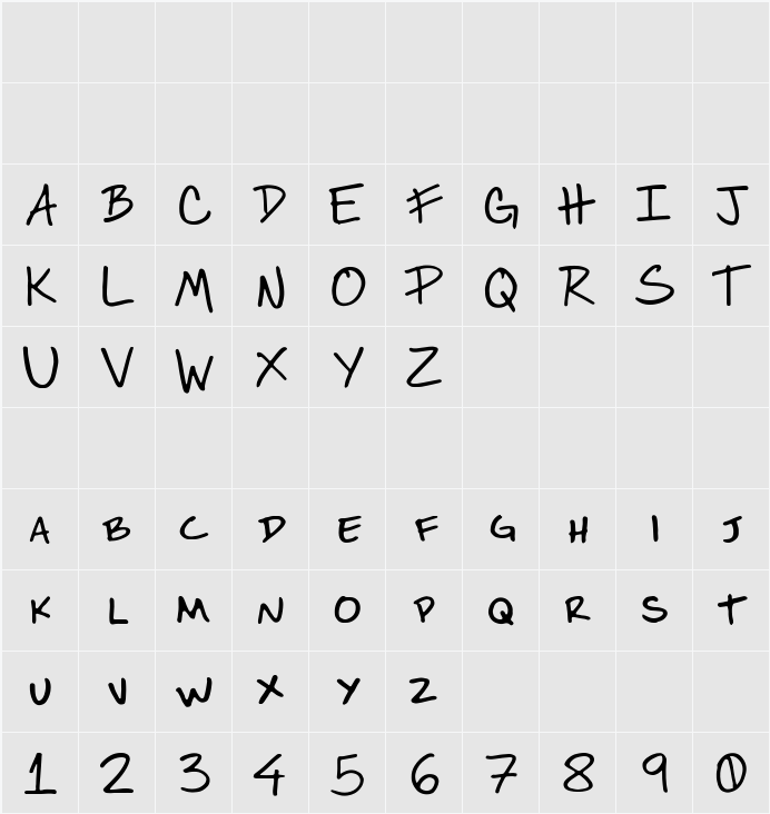 Bareona 字符映射表