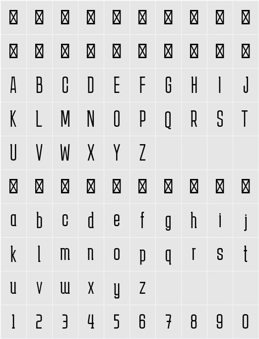 Karantina Light 字符映射表