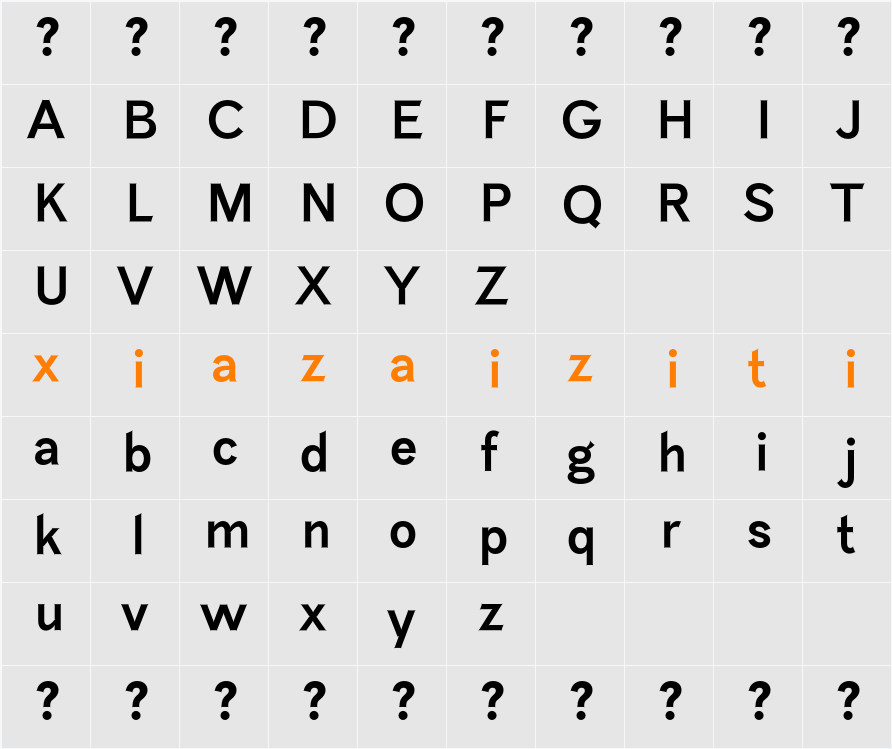 Caelia SemBd 字符映射表