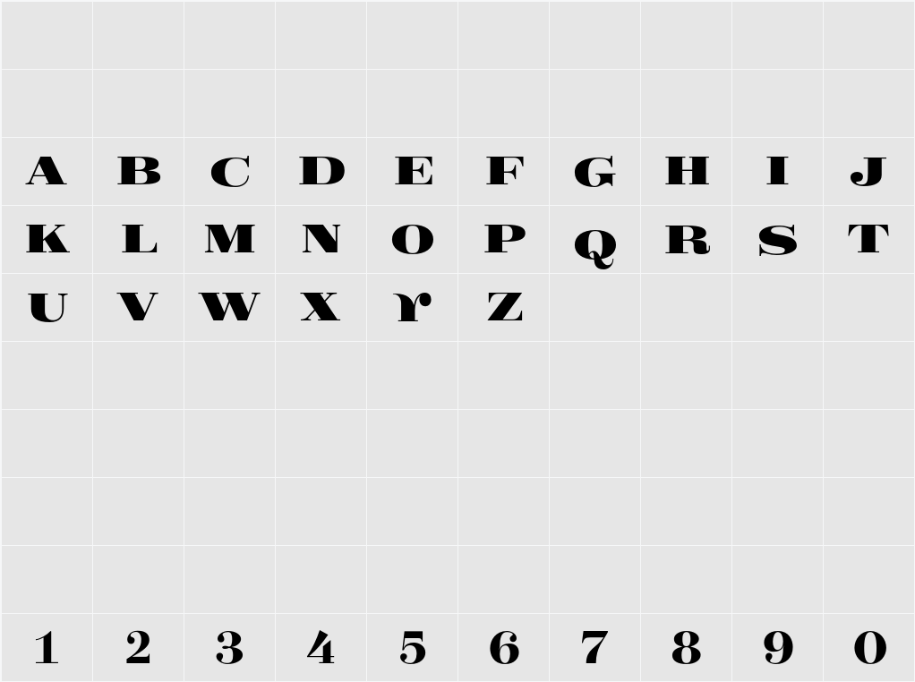 GFS Didot Display 字符映射表