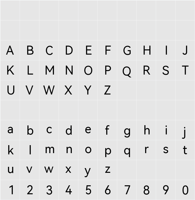 HarmonyOS Sans 字符映射表