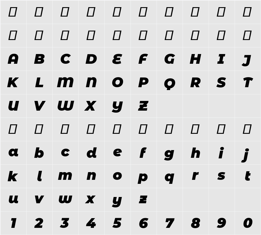 Montserrat Alternates Black 字符映射表