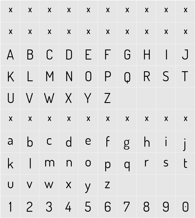 Dosis 字符映射表