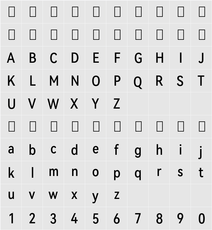 HarmonyOS Sans Condensed Medium 字符映射表