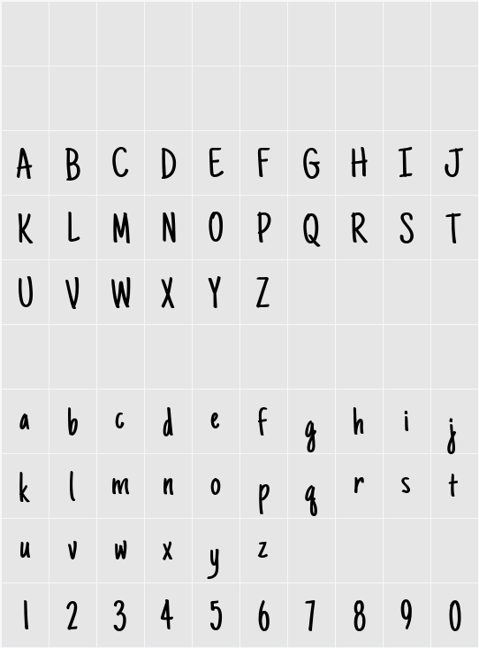 Just Another Hand 字符映射表