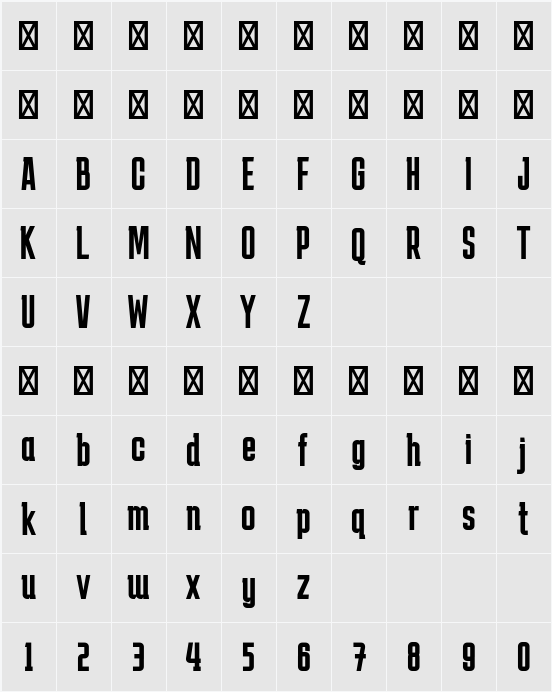 Karantina 字符映射表