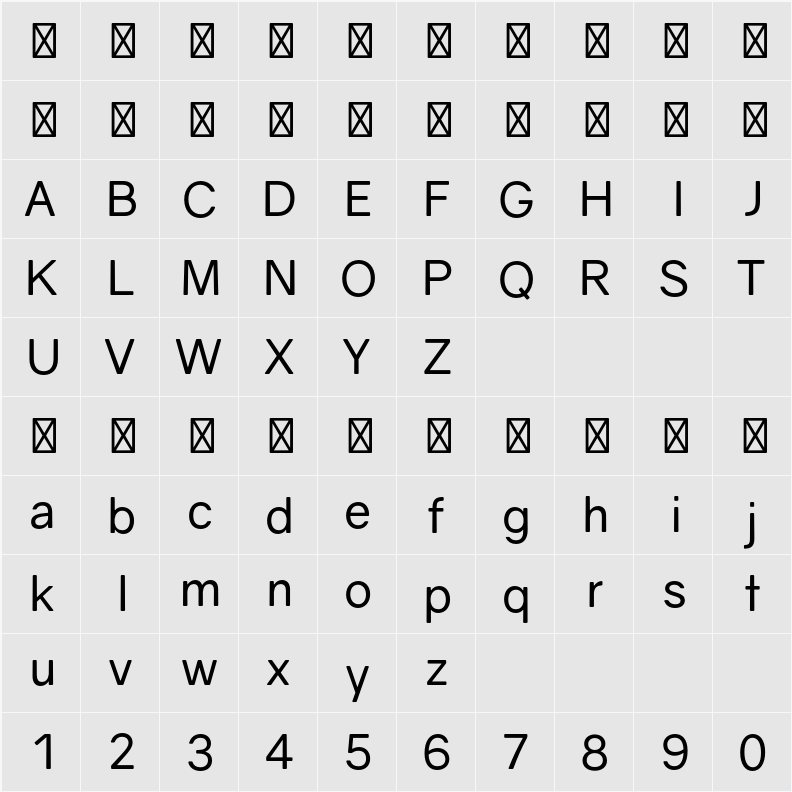 Gravity 字符映射表