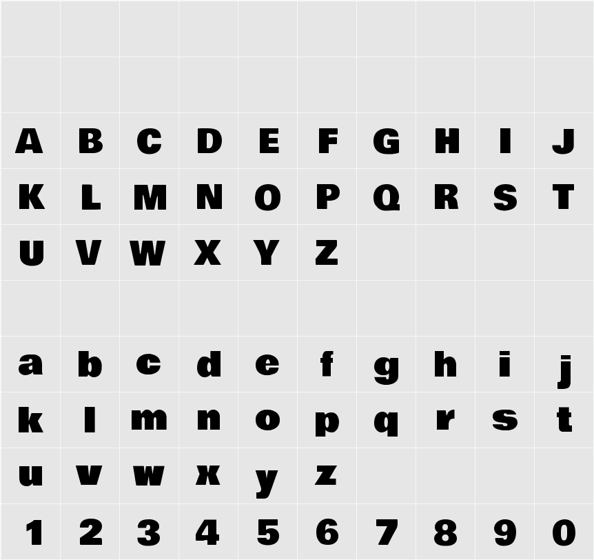 Bowlby One 字符映射表