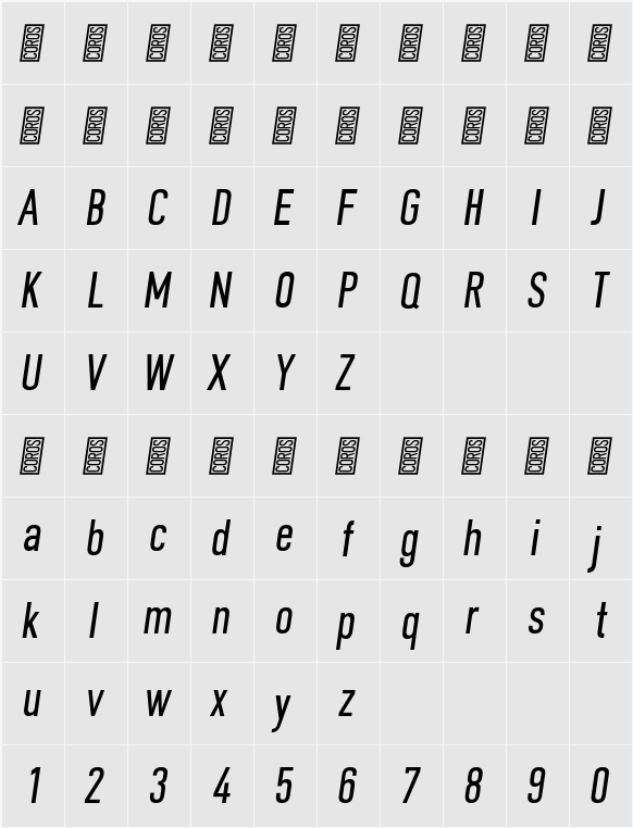 DIN COROS 字符映射表