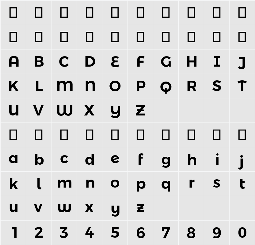 Montserrat Alternates SemiBold 字符映射表