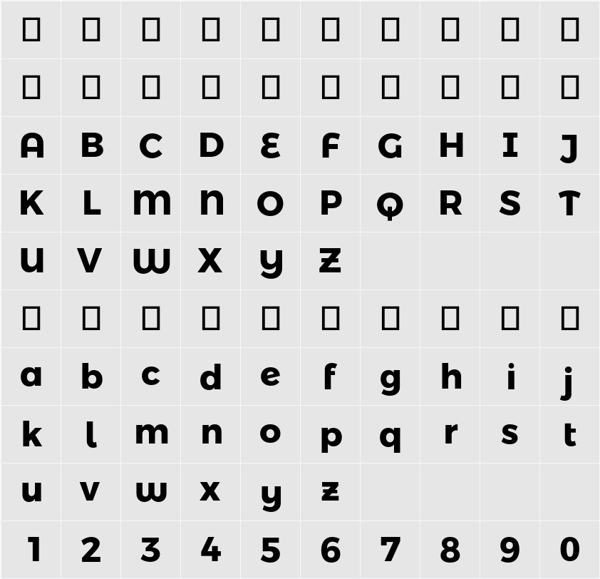 Montserrat Alternates 字符映射表