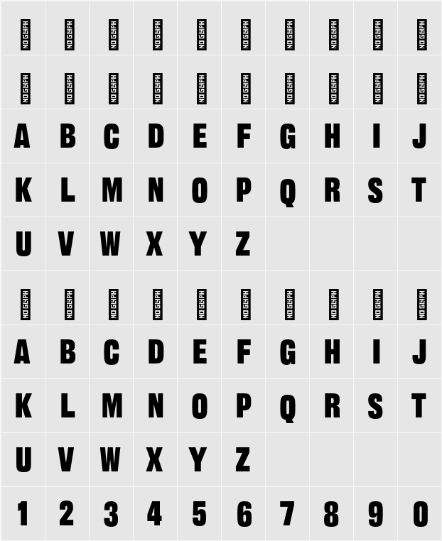 Frick 0.3 Condensed 字符映射表