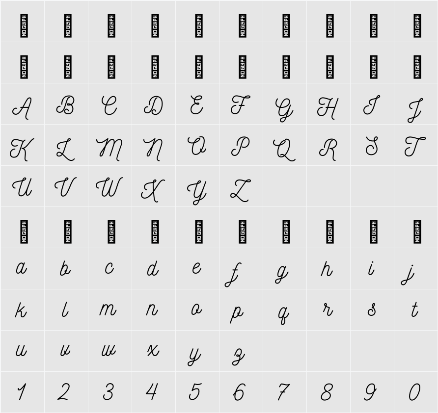 Nickainley Normal 字符映射表