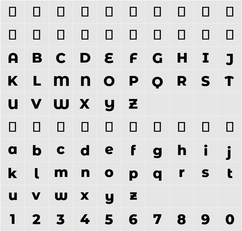 Montserrat Alternates ExtraBold 字符映射表