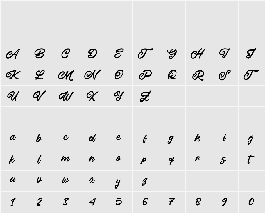 This July 字符映射表