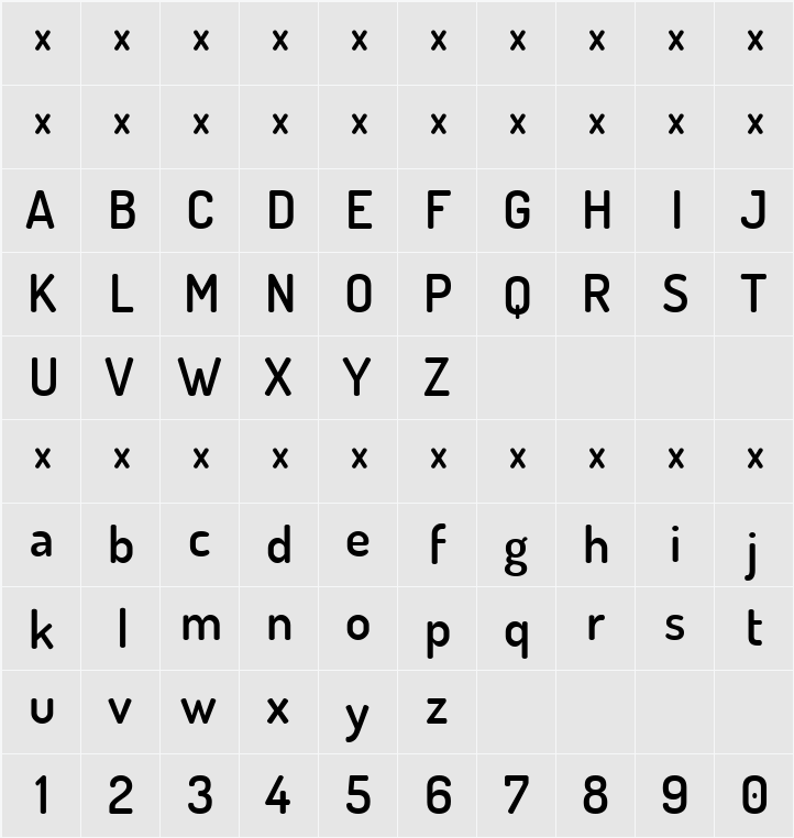 Dosis 字符映射表