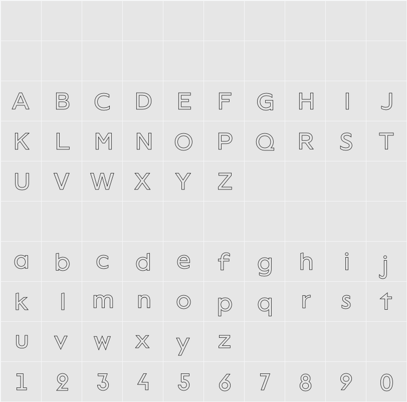 Lack Line 字符映射表