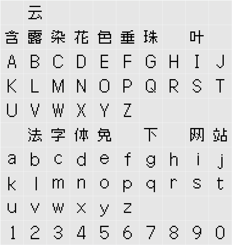 Galmuri11 Regular 字符映射表