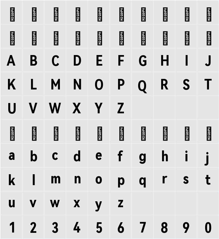 HarmonyOS Sans Condensed 字符映射表