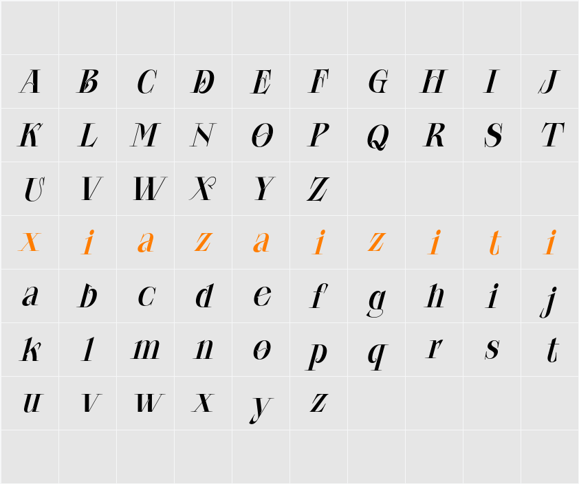 CF Morgause Ita 字符映射表