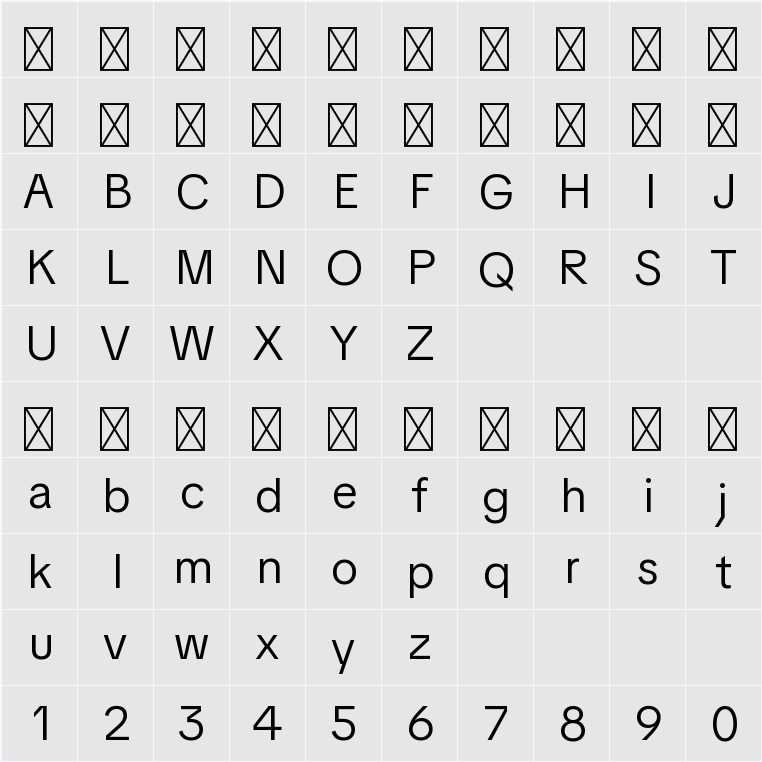 TikTok Sans Display Dark 字符映射表