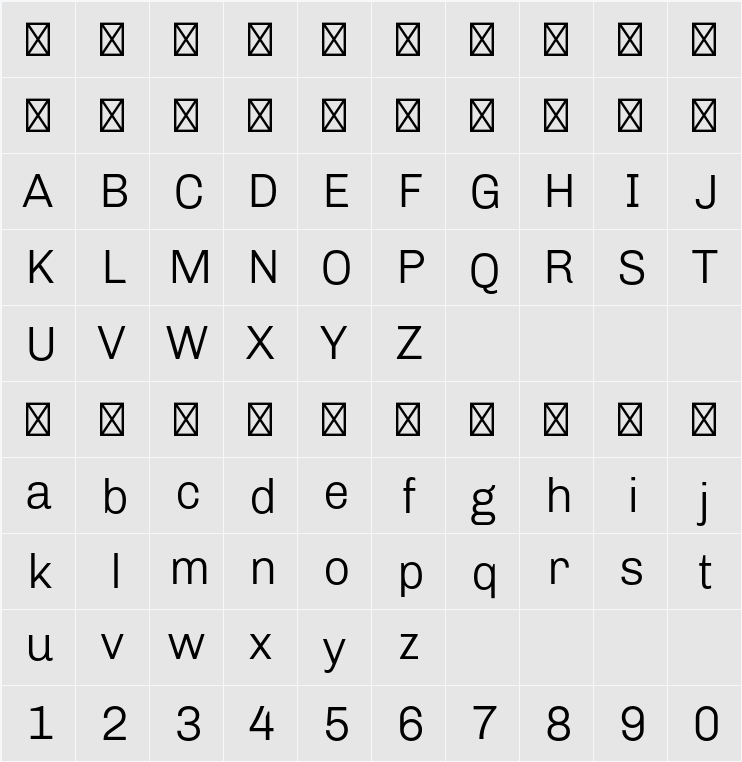 Chivo Light 字符映射表