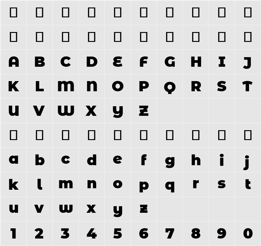 Montserrat Alternates Black 字符映射表